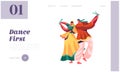 Indian Dancer Performing on Festival Landing Page. Male and Woman Dance in Costume in Exotic India. Lady in Sari Dancing