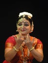 Indian dancer performs classical dance Royalty Free Stock Photo