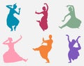 Indian Dancer Poses Vector illustration Royalty Free Stock Photo