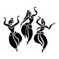 Indian dancers. Vector Illustration.