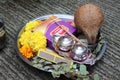 Indian dasara/dashara traditional things required for ritual pooja