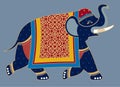 Indian Decorated Elephant Illustration