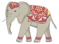 Indian decorated elephant.