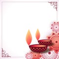 Indian decorative happy diwali diya background design