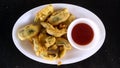 Indian deep fry bell paper bullets also called as capsicum bhajia
