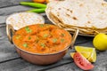 Indian Delicious Cuisine Paneer Tikka Masala With Tandoori Chapati Royalty Free Stock Photo