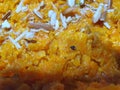 Indian delicious Traditional gajjar ka halwa or carrot desert garnised by almonds Royalty Free Stock Photo