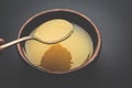 Indian or desi ghee or pure ghee served in a wooden bowl Royalty Free Stock Photo