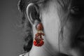 Picture of Indian design earring made up of gold and stones