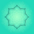 Indian design card with green rangoli and mandala pattern concept