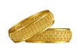 Indian design gold bangle isolated on white background Royalty Free Stock Photo