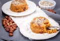 Indian dessert made of semolina flour and nuts Royalty Free Stock Photo