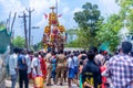 Indian Devotees Pulling The Chariot Of a Hindu Lord Aravan, Indian Culture