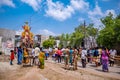 Indian Devotees Pulling The Chariot Of a Hindu Lord Aravan, Indian Culture