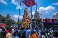 Indian Devotees Pulling The Chariot Of a Hindu Lord Aravan, Indian Culture