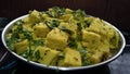 Indian dish dokla . vegitarian food .yellow colour. Soft from internal..mouth watering dish