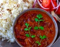 Indian vegan Punjabi meal Rajma Chawal