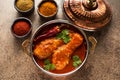 Indian dish Spicy Chicken legs Curry and spices
