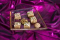 Indian Diwali sweets made from walnut kernels