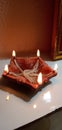 Indian Diya with five lights Royalty Free Stock Photo