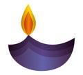 Indian diya purple candle vector design