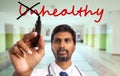 Indian doctor crossing unhealthy preposition