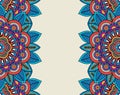 Indian doodle boho floral borders