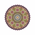 Indian doodle paisley boho mandala. Vector illustration.