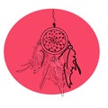 Indian Dream catcher, vector illustration for card, print Royalty Free Stock Photo