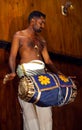 Indian drummer playing in Fort Cochin, Kerala, India