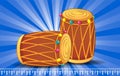 Indian drums concept banner, cartoon style