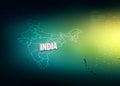 Indian economy background with `INDIA` text 3d rendering.