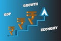 Indian Economy Growth Rupee Symbol with Arrow