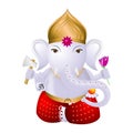 Ganesha - indian god - illustration, white background Royalty Free Stock Photo