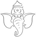 Indian elephant god on white background Royalty Free Stock Photo