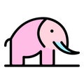 Indian elephant icon color outline vector Royalty Free Stock Photo