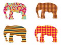 Indian elephant pattern. Elephant . Set of vector illustrations. Royalty Free Stock Photo