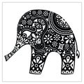 Indian elephant silhouette vector Royalty Free Stock Photo