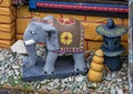 Indian elephant statue outside the Cosmic Cafe on Oak Lawn in Dallas, Texas.