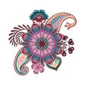 Indian ethnic illustration. Hand painted ornament