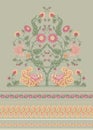Indian ethnic pattern with stylized florwers. Royalty Free Stock Photo