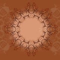 Indian ethnical oriental round henna lace