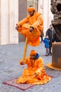 Indian fakirs in street performance Royalty Free Stock Photo