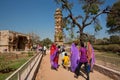 Indian families come to 15th-century Tower of Victory