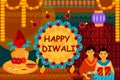 Indian family celebrating Bhai Dooj during Happy Diwali festival background kitsch art India