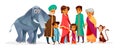 Indian family vector cartoon illustration characters