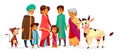 Indian family vector cartoon illustration characters