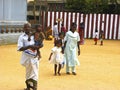 Indian family walking