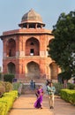 Indian family walking at Purana Qila, New Delhi, India