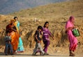 Indian family walking